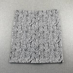 Vince Camuto Skirt Womens L Black White Zebra Jacquard Knit Pencil Office Career